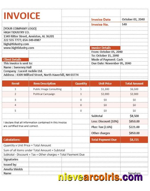 Simple Advertising Agency Invoice